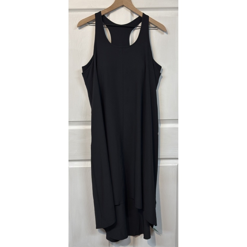 Halara Backless Racerback Side Pocket High Low Flowy Midi Quick Dry Large Black